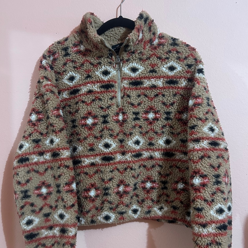 Love Tree Aztec Southwestern Sherpa Pullover Sweater